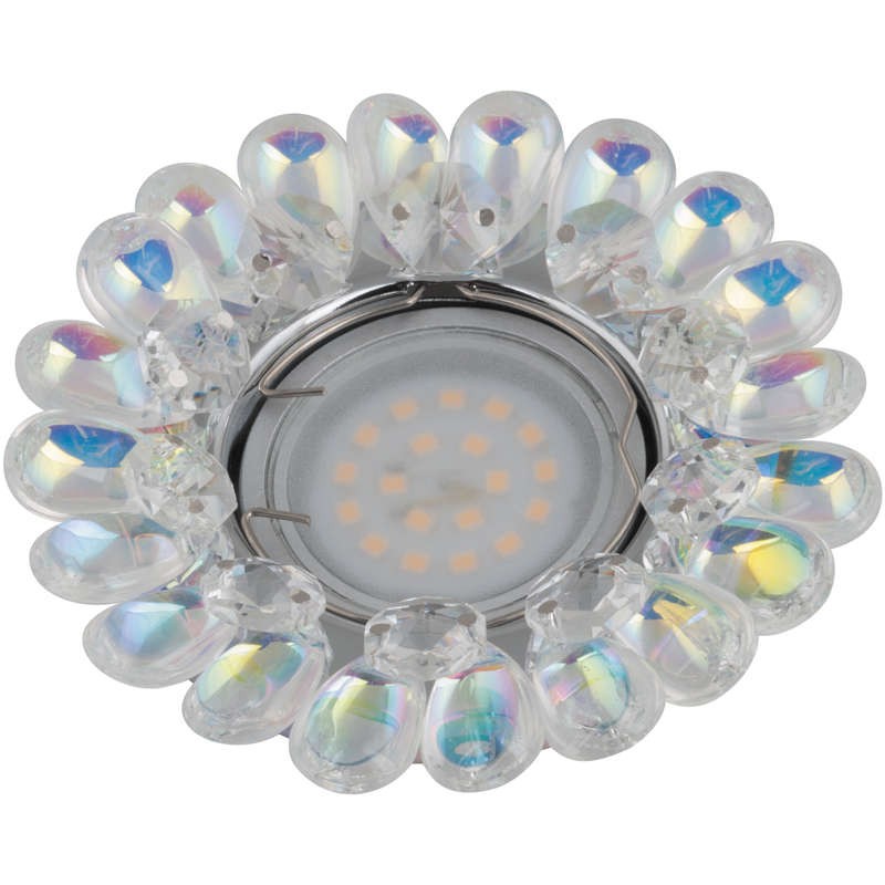 DLS-P119 GU5.3 CHROME/RAINBOW Светильник декоративный встраиваемый ТМ Fametto