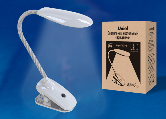 TLD-546 White/LED/350Lm/4500K Светильник настольный «прищепка», 5W. Механический выключатель. Белый. TLD-546 White/LED/350Lm/4500K Светильник настольный «прищепка», 5W. Механический выключатель. Белый.