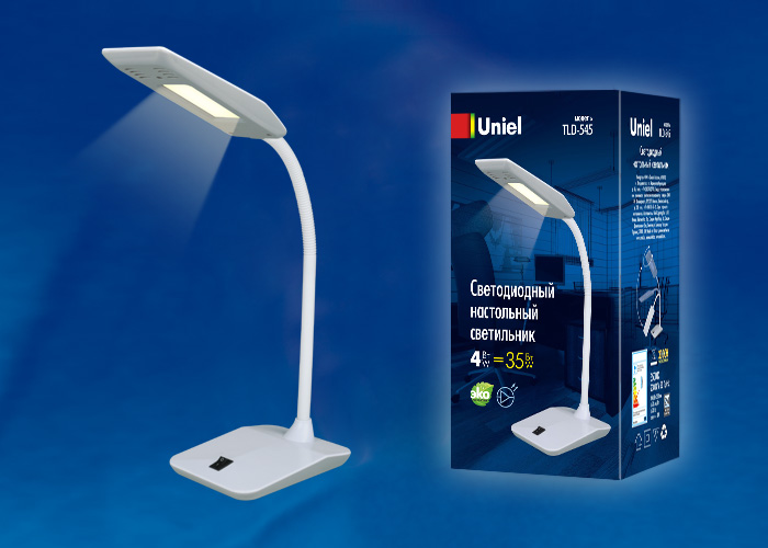 TLD-545 Black-White/LED/350Lm/3500K Светильник настольный, 4W. Механический выключатель. Черный с бе TLD-545 Black-White/LED/350Lm/3500K Светильник настольный, 4W. Механический выключатель. Черный с бе