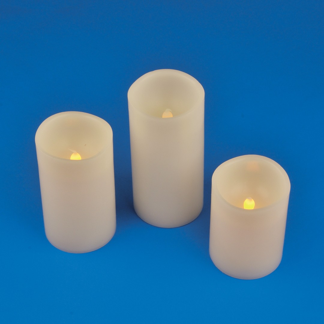 ULD-F050 WARM WHITE CANDLE SET3 Фигура светодиодная «Свеча» на батарейках 2АА (не в/к), в составе на